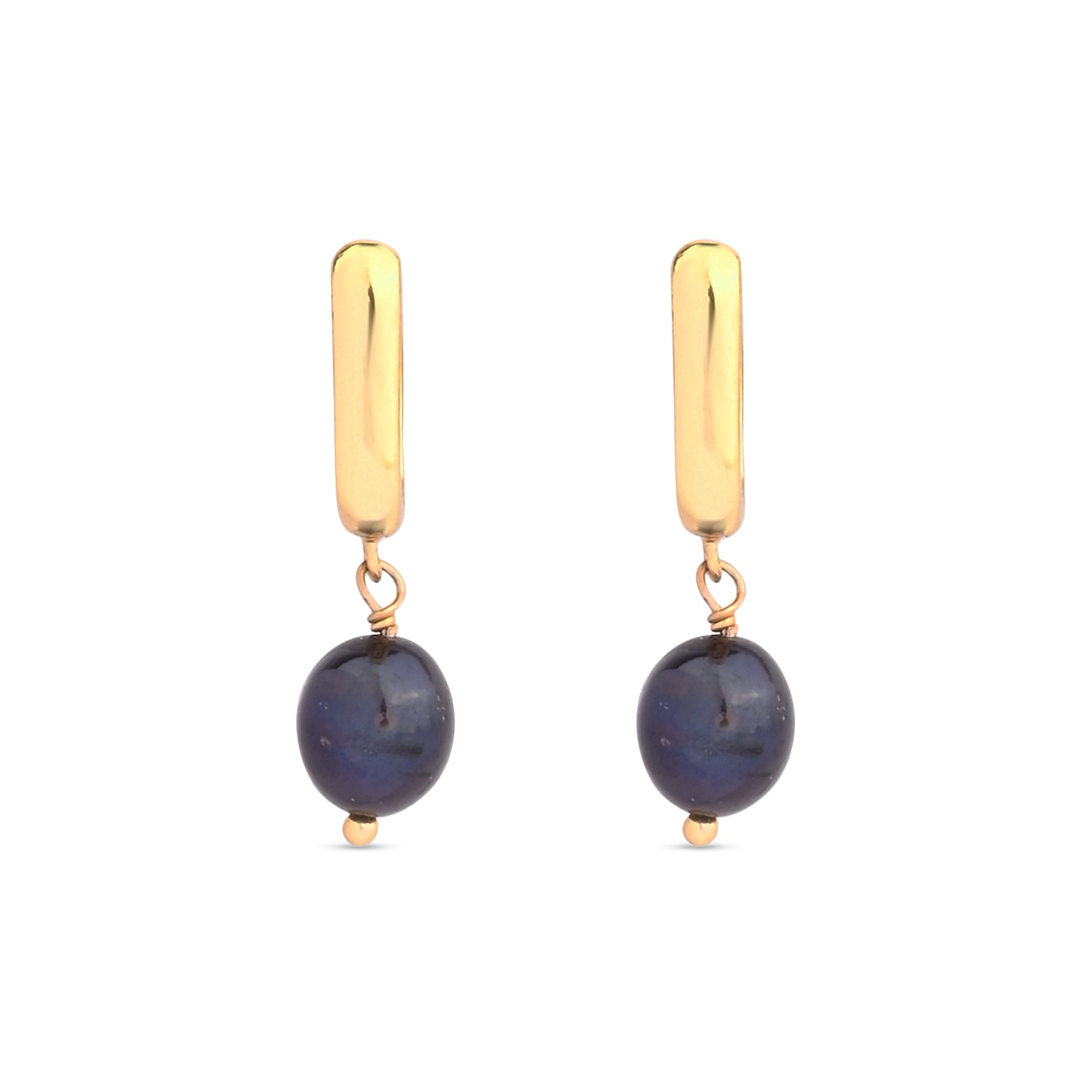 14K Gold Perfect Gift Lapis Earrings - JH Breakell and Co.